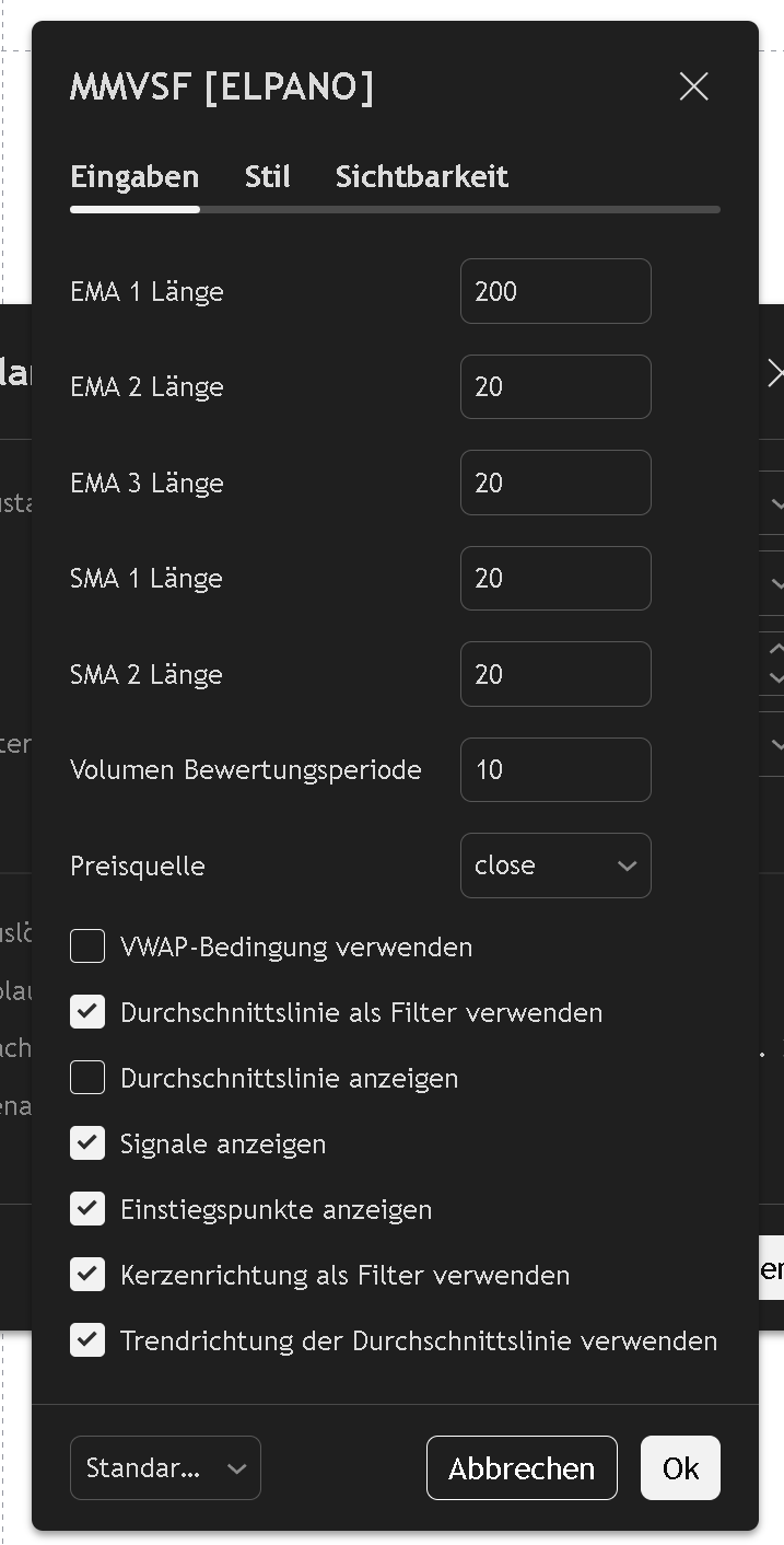 TradingView-Indikator-Einstellungen
